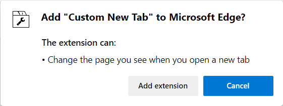 Add extension pop-up